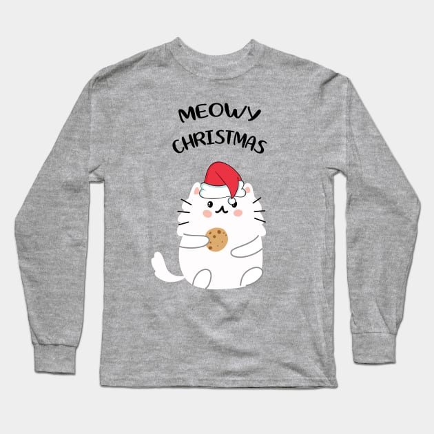 Meowy Christmas Long Sleeve T-Shirt by Dizzyland